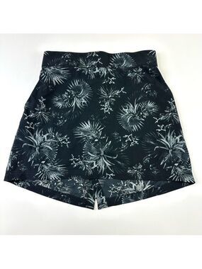 Fig Clothing Nix Skort Small Black Mirage tropical leaf pattern Small Stretch